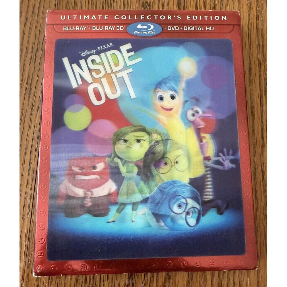 INSIDE OUT 3D +‎ Blu-ray + DVD+ Digital Copy LENTICULAR SLIPCOVER Pixar Disney